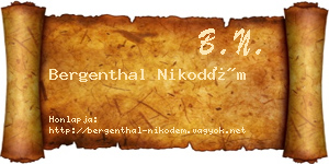 Bergenthal Nikodém névjegykártya
